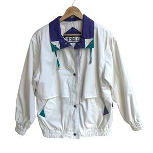 IZZI Vintage 80s Snap Closure Windbreaker Jacket Size S